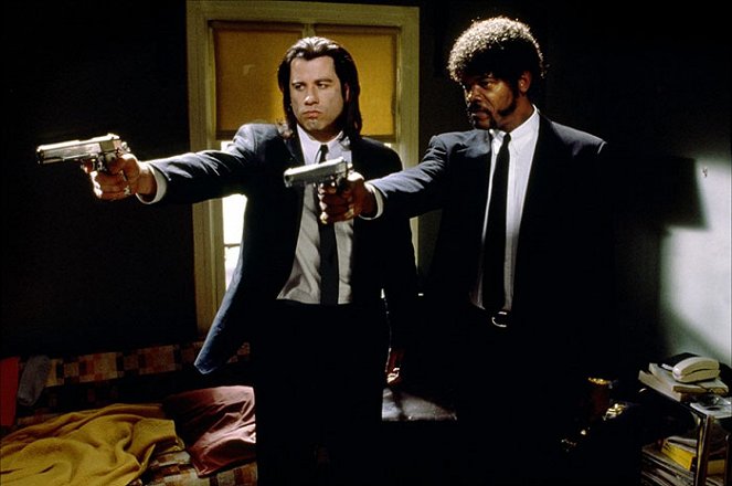 John Travolta a Samuel L. Jackson ve filmu Pulp Fiction: Historky z podsvětí.