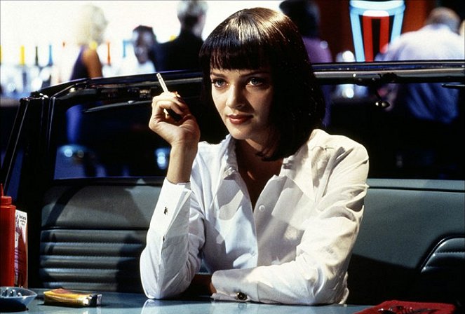 Uma Thurman jako Mia Wallace ve filmu Pulp Fiction.